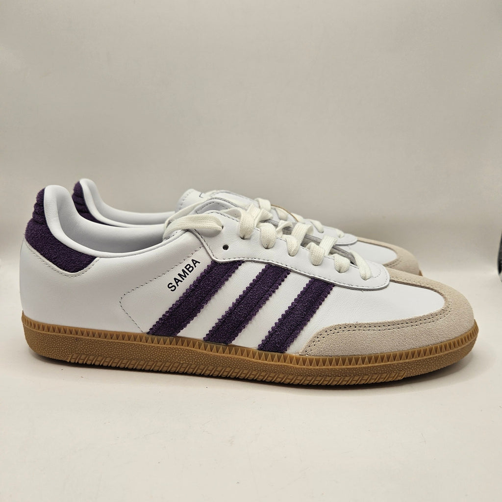 ADIDAS ORIGINALS WOMEN'S 10 SAMBA OG WHITE ALUMINA AURORA PLUM NWOB JS1392