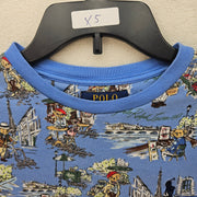 POLO RALPH LAUREN BOYS MEDIUM(10-12) BLUE GRAPHICS TSHIRT