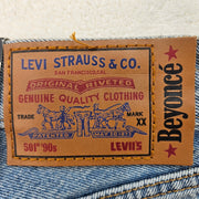 LEVI'S 501 X BEYONCE 90S STRAIGHT JEANS 26X30 WESTERN CRYSTAL NWT $150