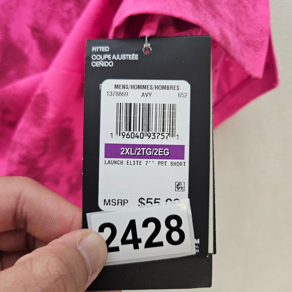 UNDER ARMOUR MEN'S XXL PINK LAUNCH ELITE 7" RUN SHORTS NWT