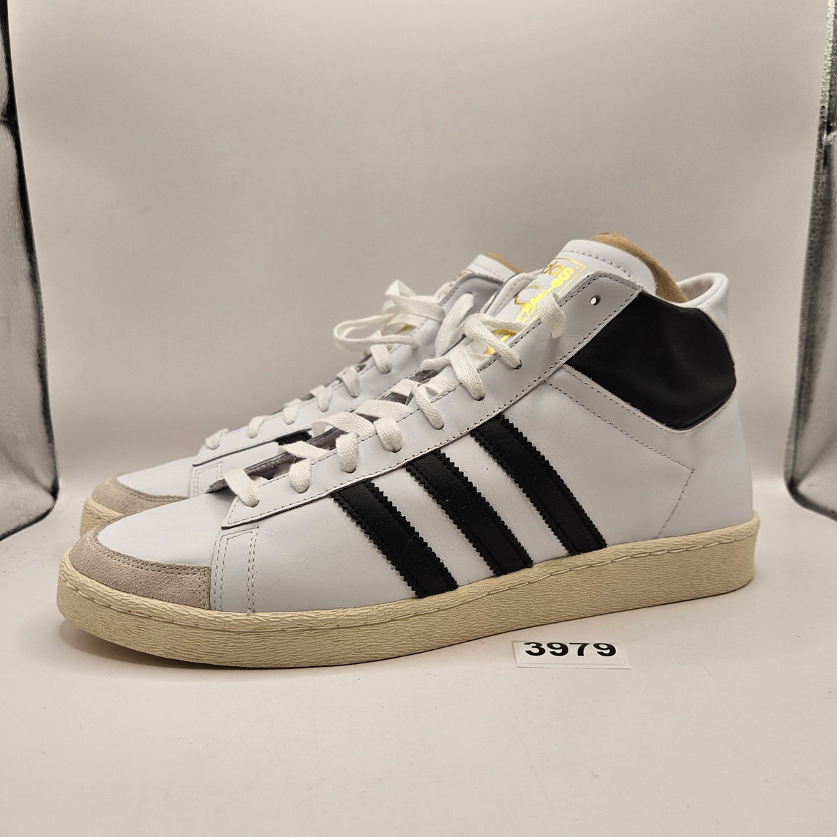 ADIDAS ORIGINALS MEN'S 13 JABBAR HI CLOUD WHITE CORE BLACK JI3445 NWOB