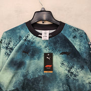 PUMA X F1 FORMULA 1 MEN'S M LONG SLEEVE GRAPHIC SHIRT BLUE GREEN NWT