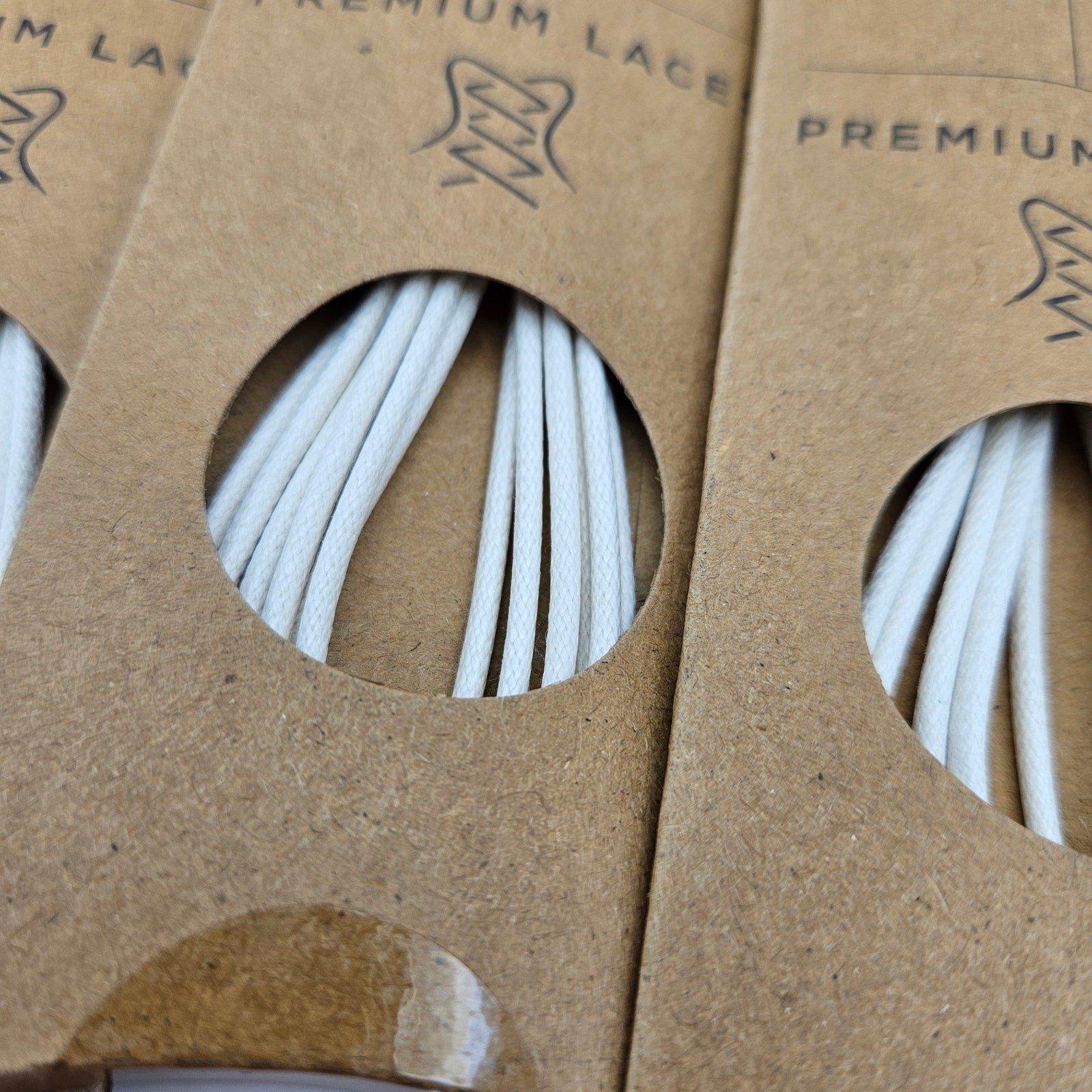 LOT OF 7 - ECCO PREMIUM LACES 100CM WHITE ROUND NIB 1X7 PAIRS