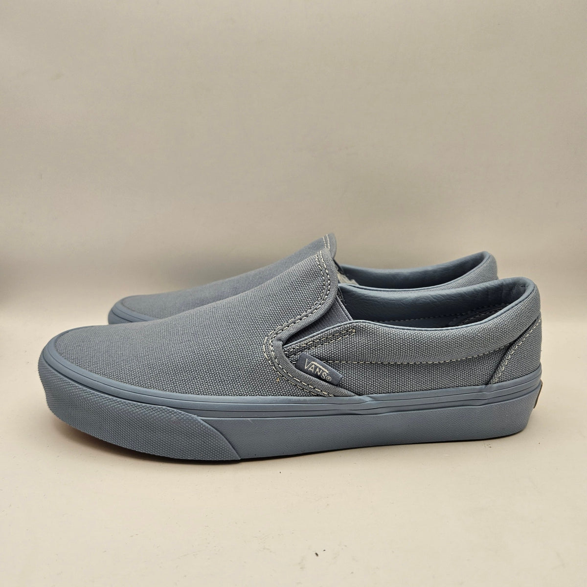 VANS WOMEN'S 7.5 CLASSIC SLIP ON PASTEL MONO DUSTY BLUE NWOB