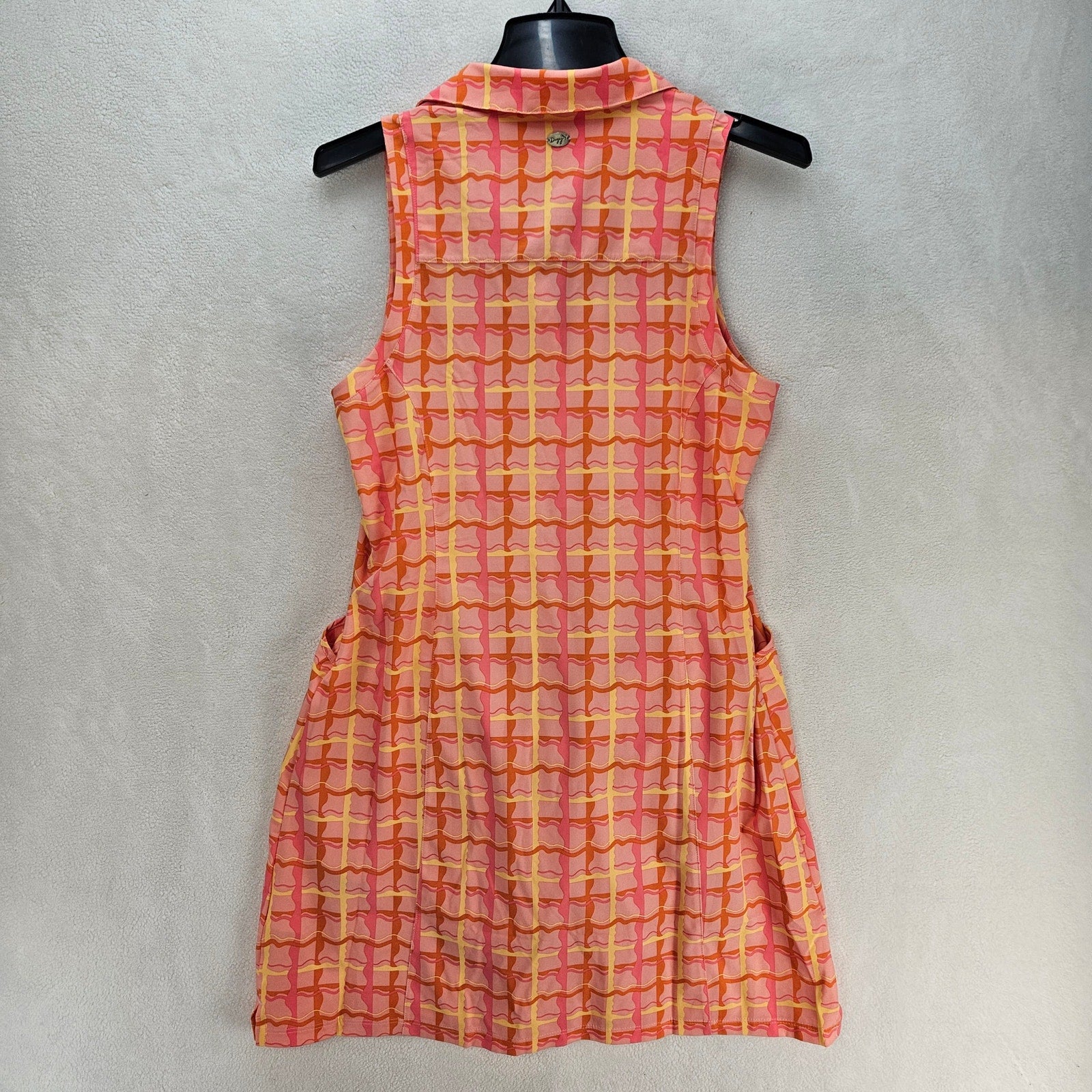 PUMA X DANI DAZEY WOMEN'S MEDIUM SUNDRESS PINK FRUIT PLAID GOLF DRESS NWT 630892