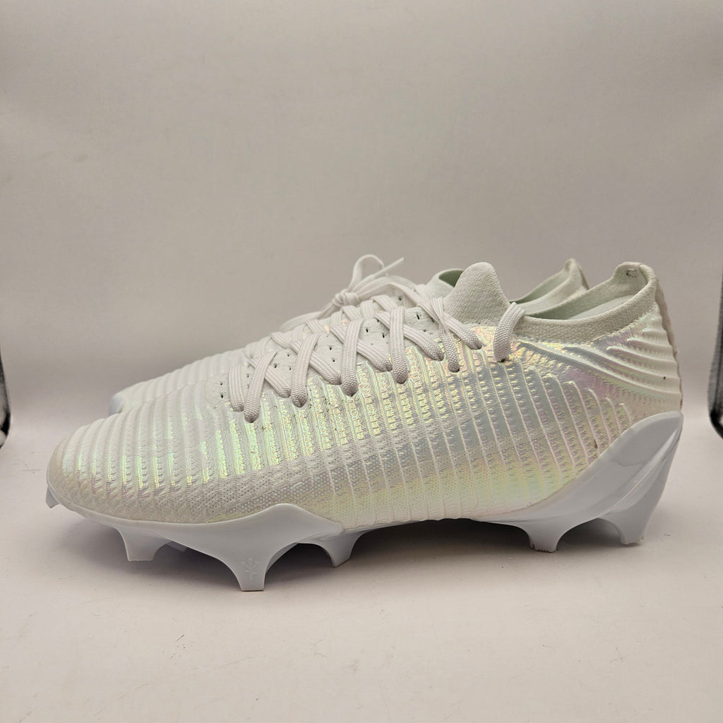 UNDER ARMOUR MEN'S 9 BLUR LUX MC WHT IRIDESCENT FOOTBALL CLEATS NWOB 3028220-100