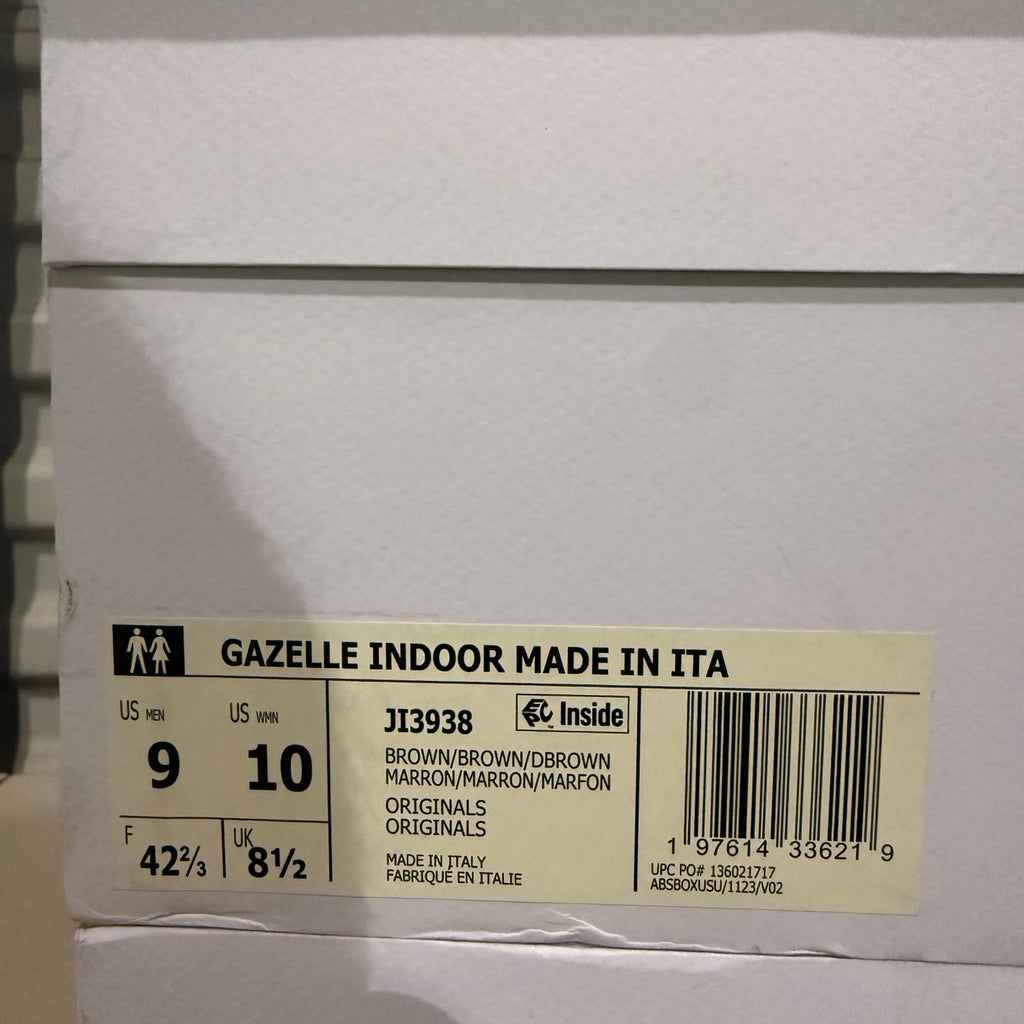 ADIDAS MADE IN ITALY MEN'S 9 PREMIUM GAZELLE INDOOR BROWN LEATHER JI3938