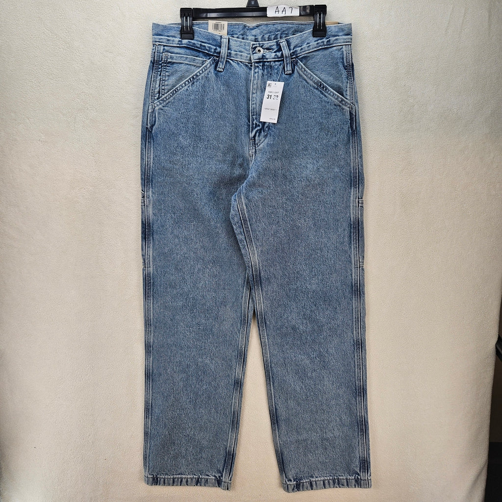 LEVI'S 568 MEN'S 31X32 CARPENTER LIGHT BLUE DENIM JEANS NWT WORKWEAR