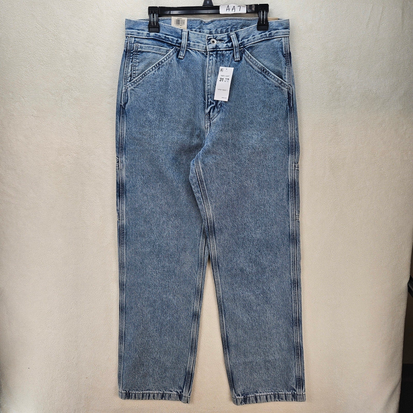 LEVI'S 568 MEN'S 31X32 CARPENTER LIGHT BLUE DENIM JEANS NWT WORKWEAR