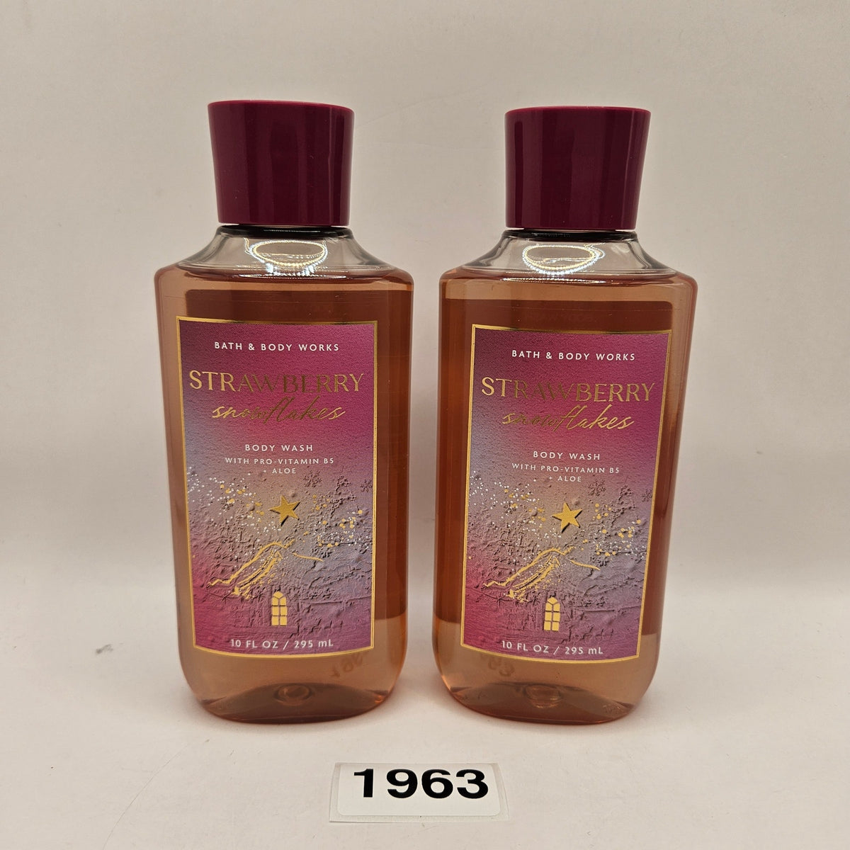 BODY & BODY WORKS STRAWBERRY SNOWFLAKES 2PK 10oz X2 NEW BODY WASH