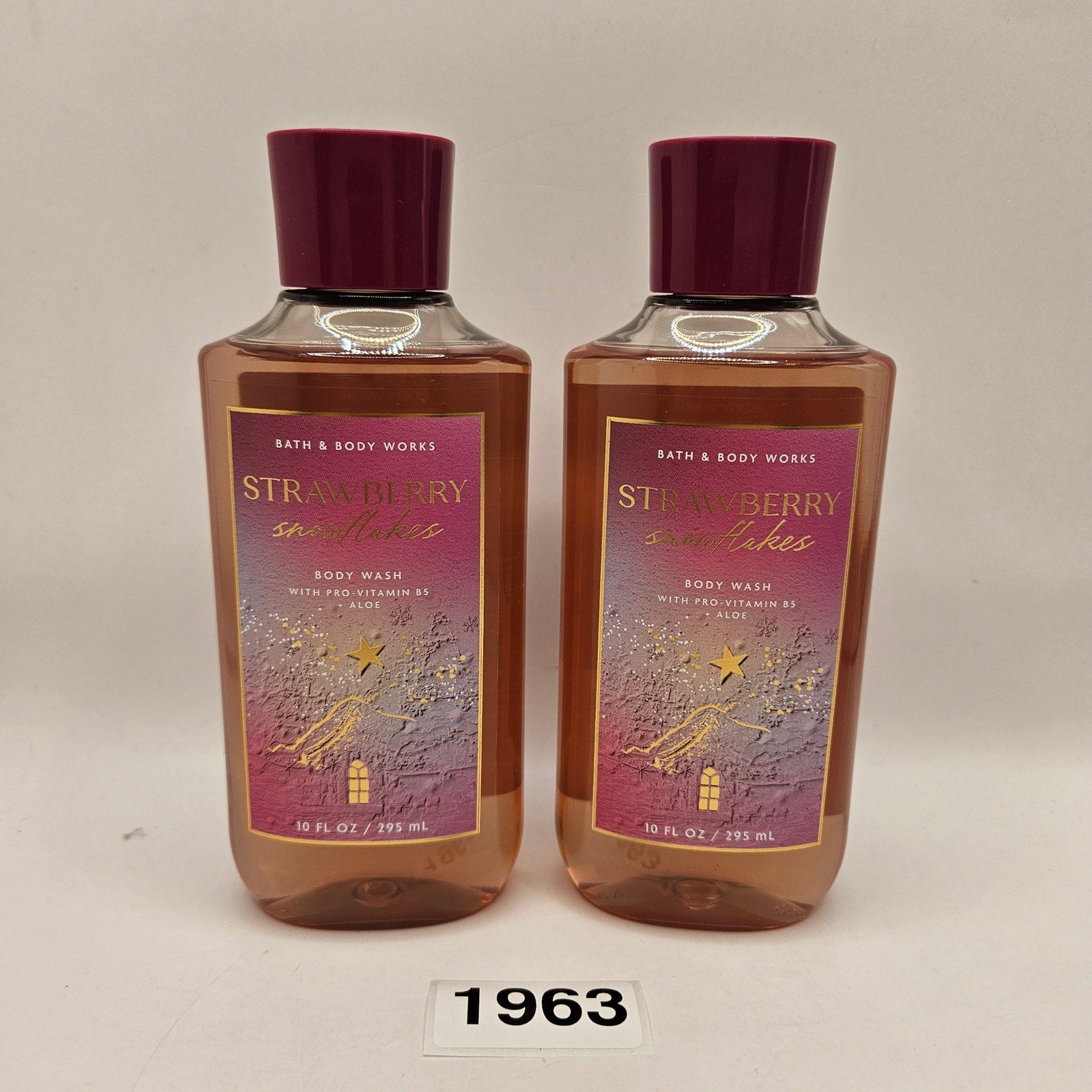 BODY & BODY WORKS STRAWBERRY SNOWFLAKES 2PK 10oz X2 NEW BODY WASH