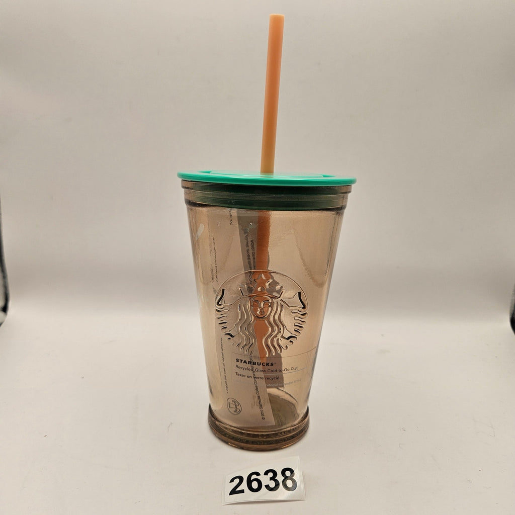 STARBUCKS PEACH GLASS TUMBLER 16oz/473ml NWT