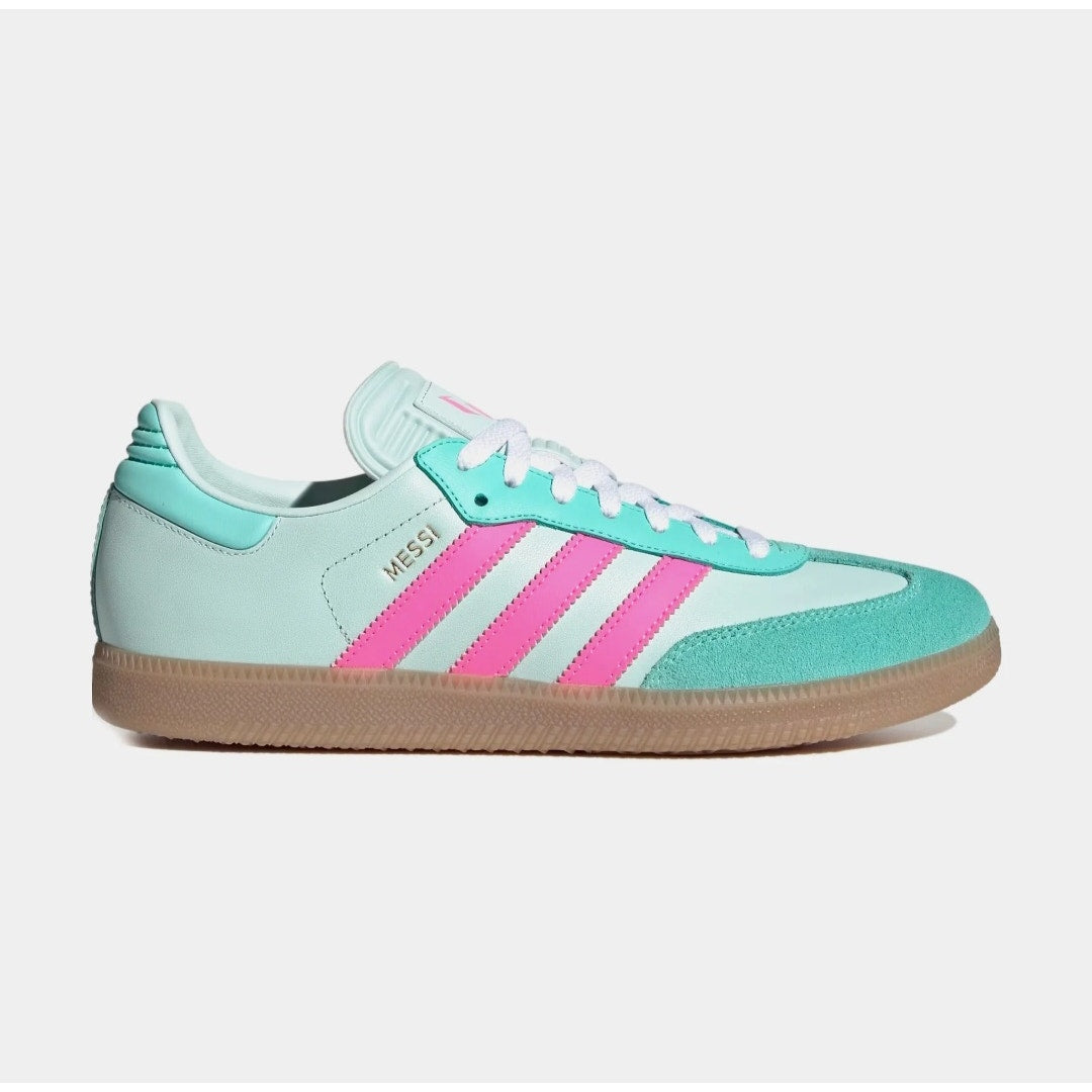 ADIDAS MEN'S 9.5 SAMBA MESSI HALO MINT LUCID PINK KI8505 SOCCER SOUTH BEACH