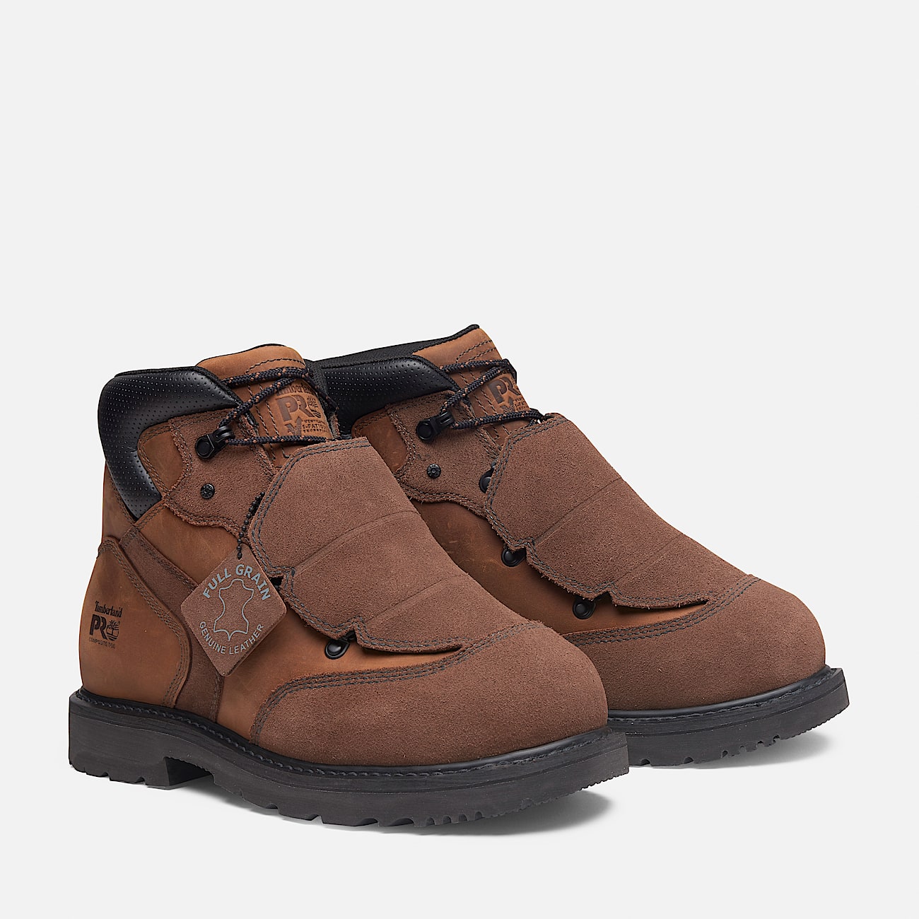 TIMBERLAND PRO MEN'S 8.5 WIDE COMPOSITE TOE WORK BOOTS WHEAT BROWN 6 INCH NIB