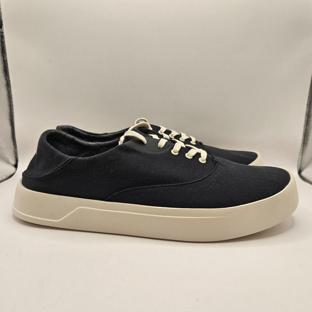 OLUKAI MEN'S 12 TRADEWIND BLACK LAVA ROCK LIGHTWEIGHT CANVAS COMFORT SHOES NWOB