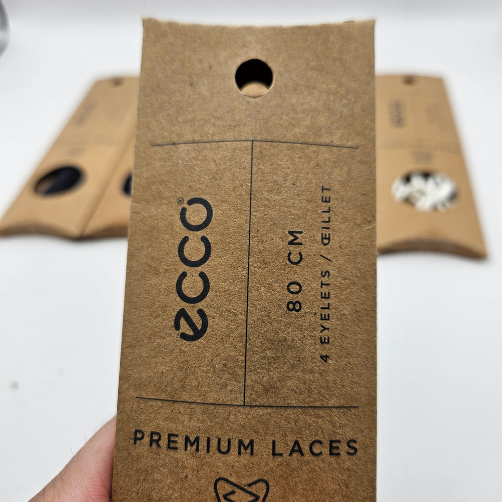 LOT OF 6 - ECCO PREMIUM LACES 80CM MARINE/BLACK/WHITE ROUND NIB 1X6 PAIRS