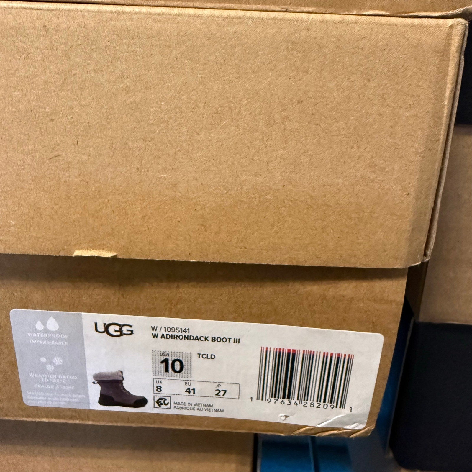 UGG WOMEN'S 10 ADIRONDACK III BOOT THUNDERCLOUD(GRAY) 1095141 NIB