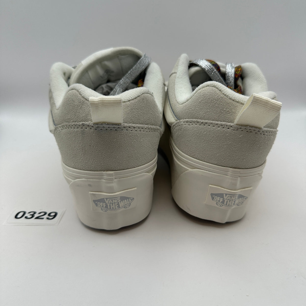 Vans Women's 5 Platform Suede Leather Gray/White