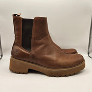 TIMBERLAND WOMEN'S 9.5 CARNABY COOL MID CHELSEA BOOTS BROWN A41E6