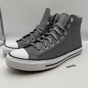 CONVERSE Mens' 11 All Star Hi Top Leather Sneaker Gray Winterized 168869C