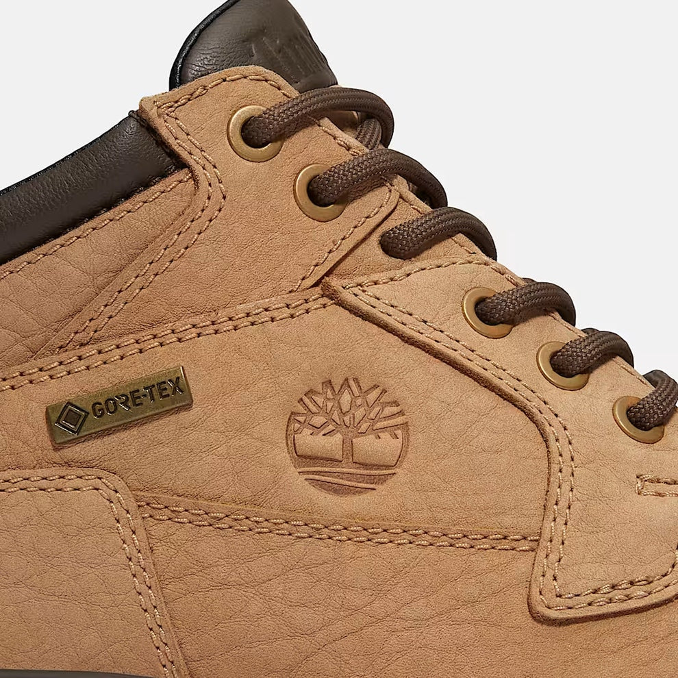 TIMBERLAND MEN'S 9.5 HERITAGE MID LACE UP GTX BEIGE NUBUCK BOOT