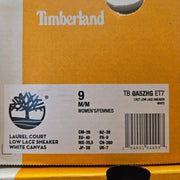 TIMBERLAND WOMEN'S 9 LAUREL COURT LOW LACE SNEAKER WHITE CANVAS NIB