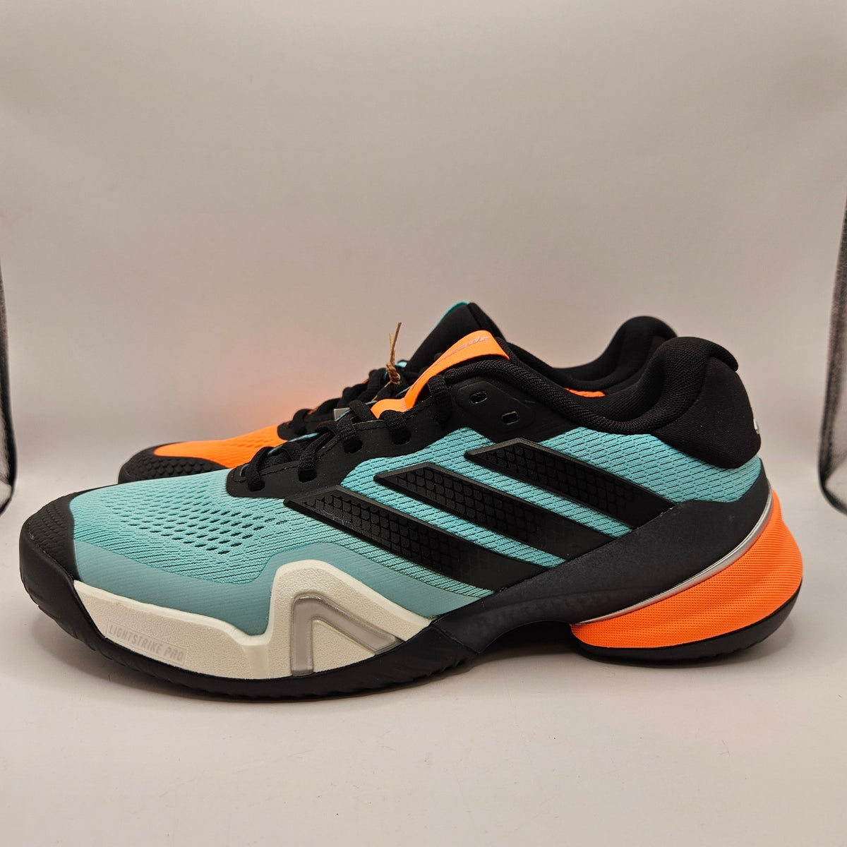 ADIDAS MEN'S 8.5 BARRICADE 14 TENNIS BLACK ORANGE TENNIS SHOES JR1742 NWOB