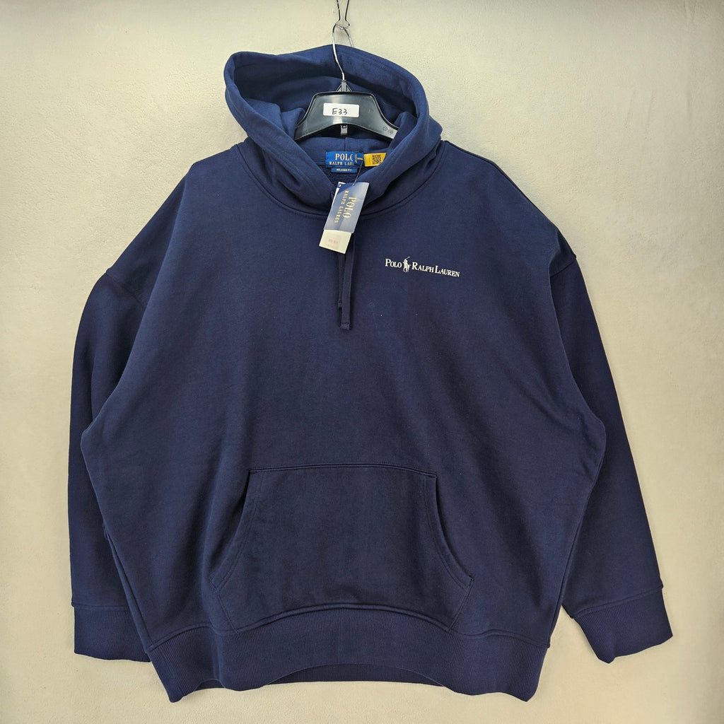 POLO RALPH LAUREN MEN'S XXL NAVY BLUE TERRY CLOTH HEAVY DUTY PULLOVER HOODIE NWT