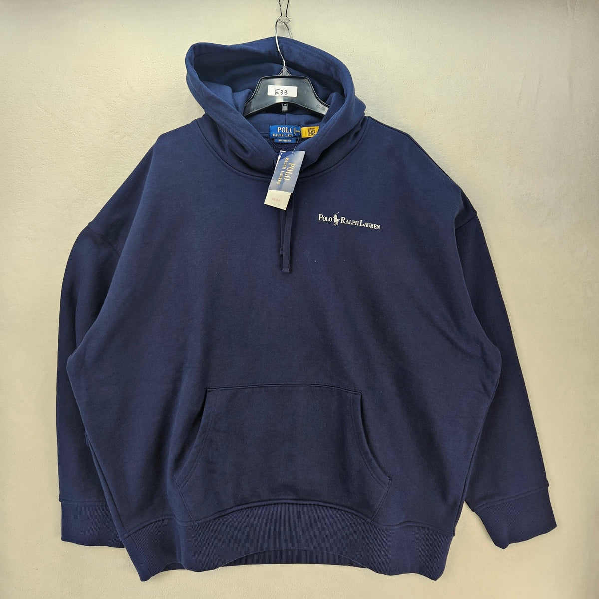 POLO RALPH LAUREN MEN'S XXL NAVY BLUE TERRY CLOTH HEAVY DUTY PULLOVER HOODIE NWT