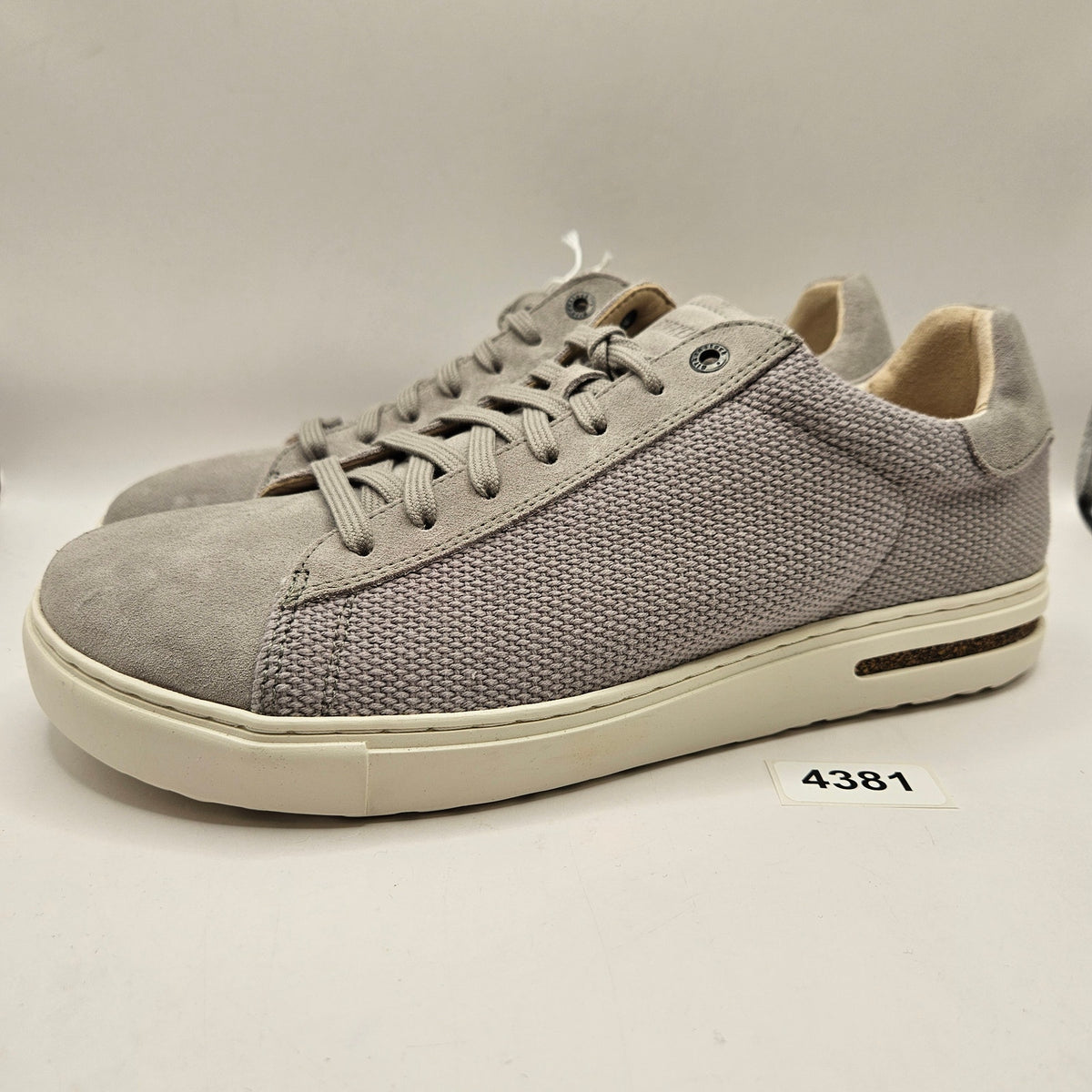 BIRKENSTOCK MEN'S 10 BEND LOW LIGHT GREY TEXTILE LOW TOP SNEAKER MADE IN GERMANY