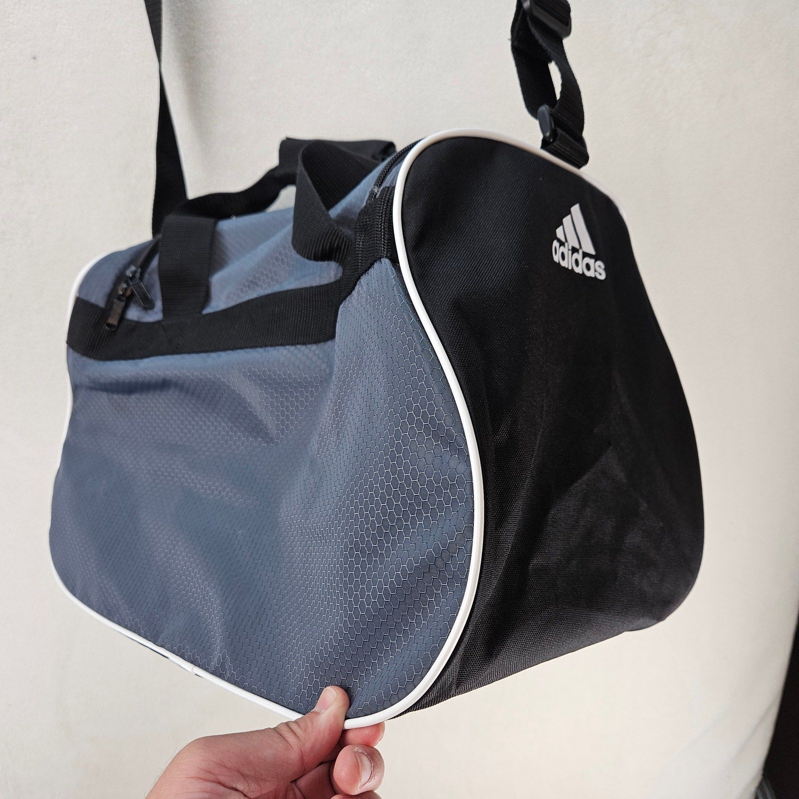 ADIDAS DIABLO SMALL II DUFFEL BAG ONIX GREY BLACK WHITE GYM TREVEL BAG NWT