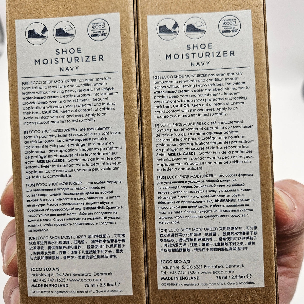 LOT OF 2 - ECCO SHOE MOISTURIZER SMOOTH LEATHER CARE CREAM NAVY