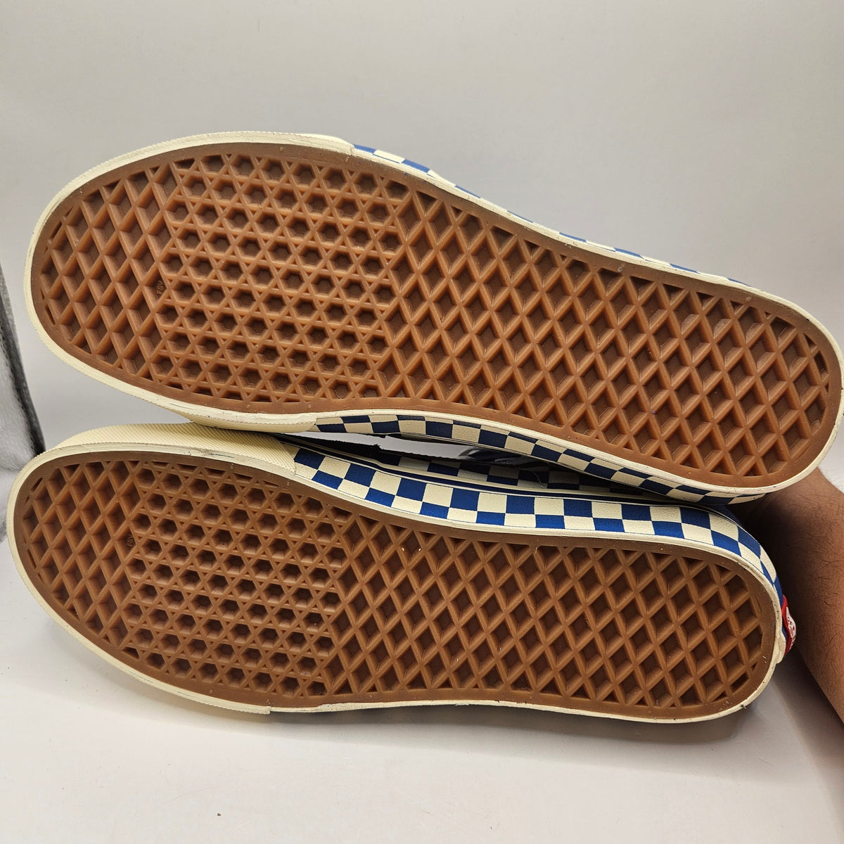 VANS MEN'S 10.5 SK8-HI CHECKERBOARD SIDEWALL CLASSIC BLUE SKATEBOARD NWOB