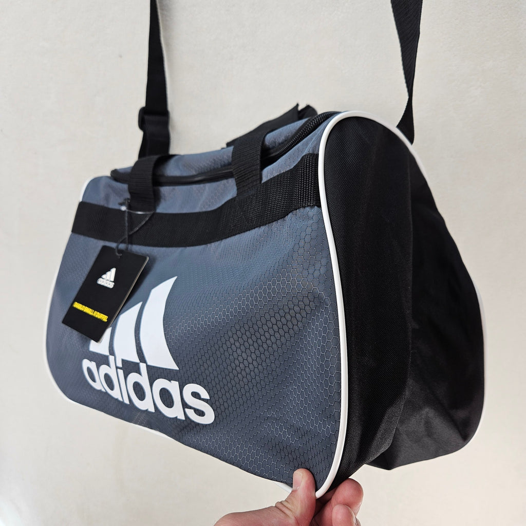 ADIDAS DIABLO SMALL II DUFFEL BAG ONIX GREY BLACK WHITE GYM TREVEL BAG NWT