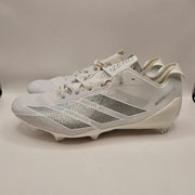 ADIDAS MEN'S 10.5 ELECTRIC FOOTBALL. CLEATS WHITE SILVER IE6286