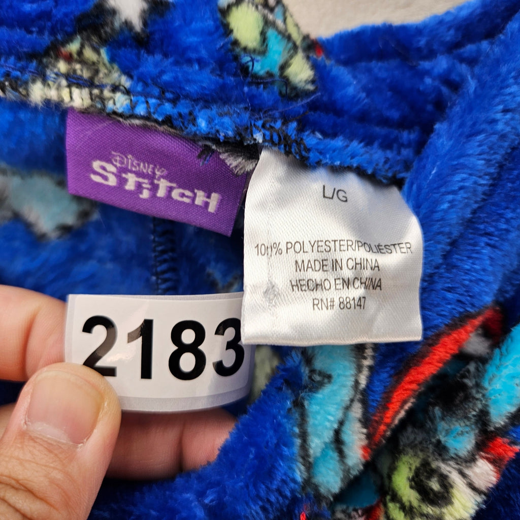 LILO STITCH CHRISTMAS SLEEPWEAR LARGE FLEECE PAJAMA PANTS BLUE NWOT