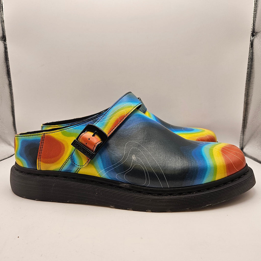 DR MARTENS MEN'S 13 ISHAM GENIX NAPPA RECLAIMED THERMAL MAP SLINGBACK MULE NWOB