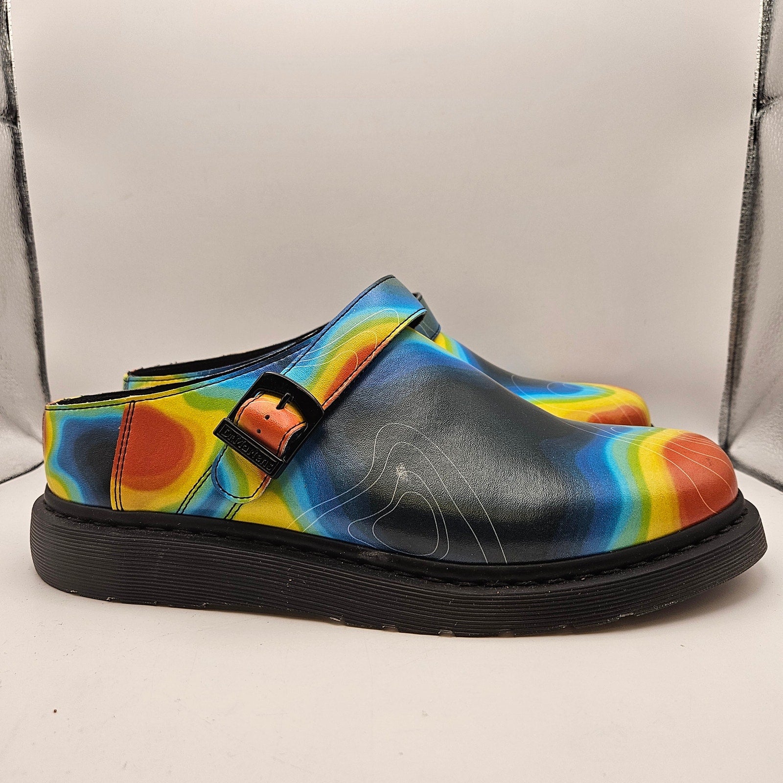DR MARTENS MEN'S 13 ISHAM GENIX NAPPA RECLAIMED THERMAL MAP SLINGBACK MULE NWOB