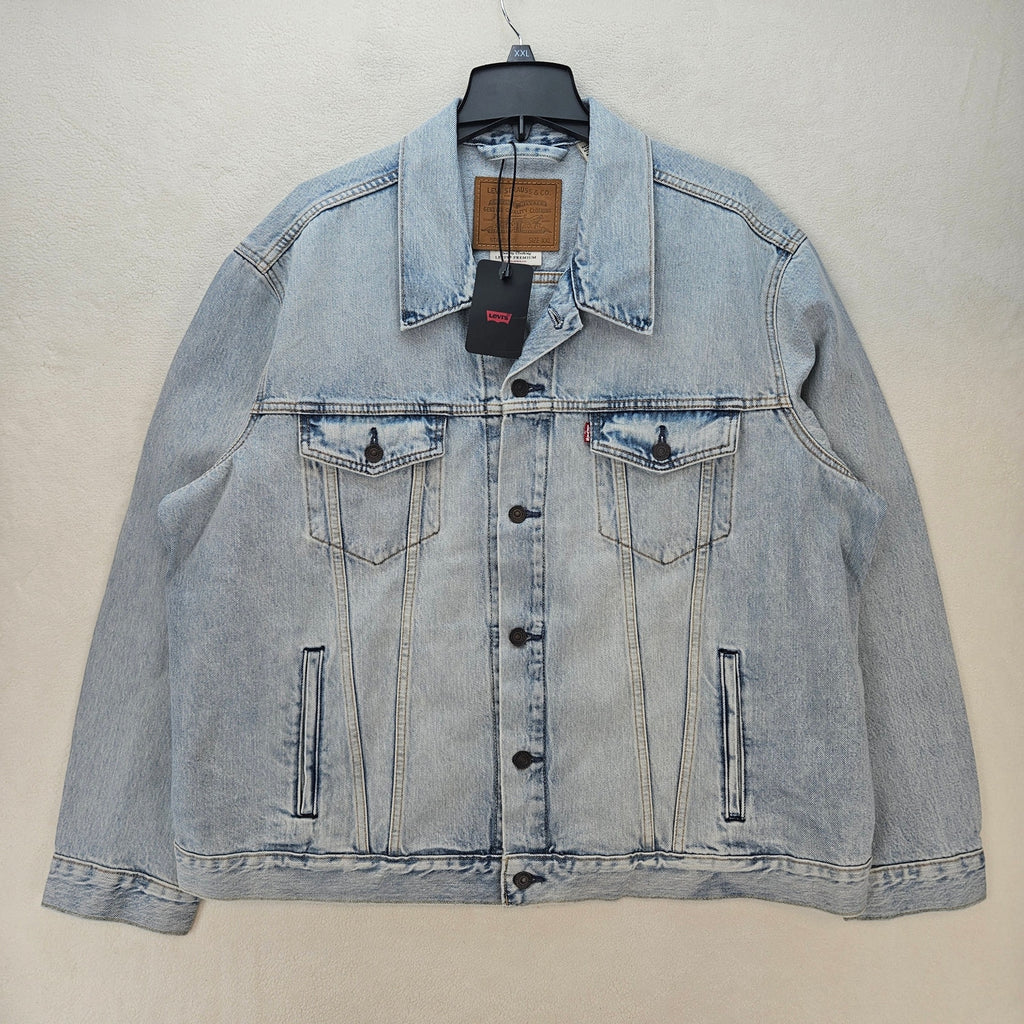 LEVI'S MEN'S XXL PREMIUM TRUCKER JACKET NWT LIGHT WASH