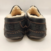 UGG MEN'S 8 ASCOT DARK SPICE BROWN LEATHER SLIPPERS LOAFER 5379