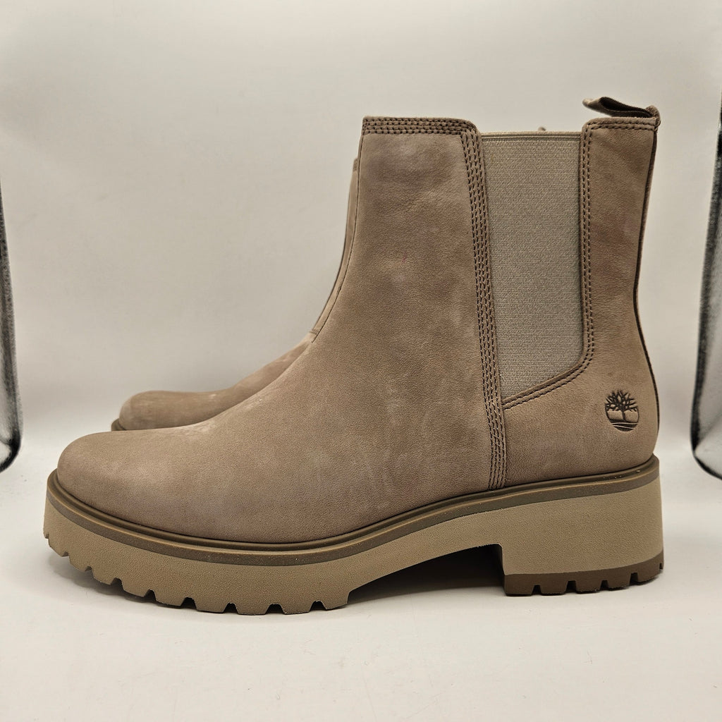 TIMBERLAND WOMEN'S 11 WIDE CARNABY COOL MID CHELSEA BOOTS NWOB OLIVE FULL GRAIN