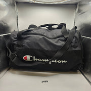 CHAMPION LOGO BLACK GREY DUFFLE BAG 17X9X9INCH