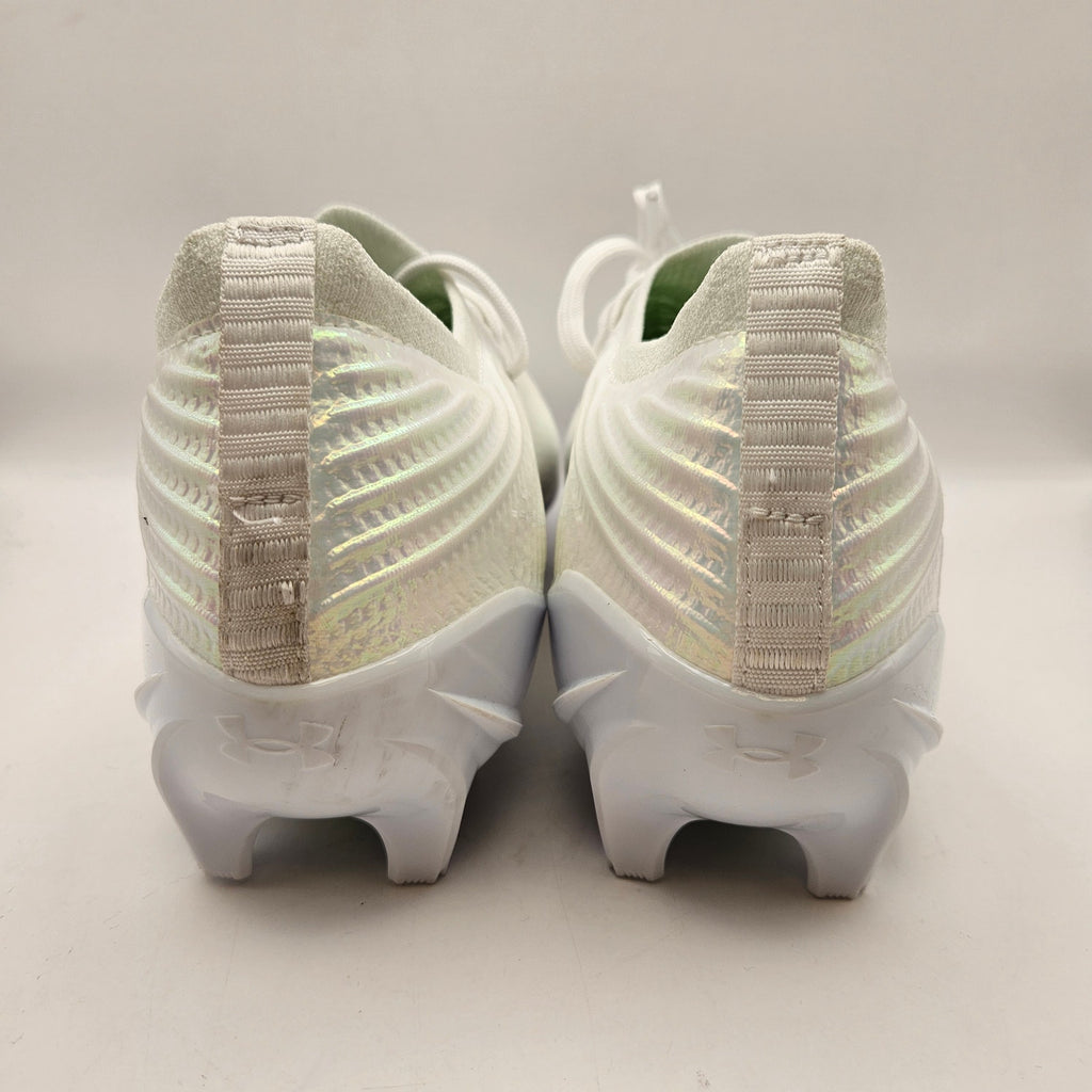 UNDER ARMOUR MEN'S 9 BLUR LUX MC WHT IRIDESCENT FOOTBALL CLEATS NWOB 3028220-100