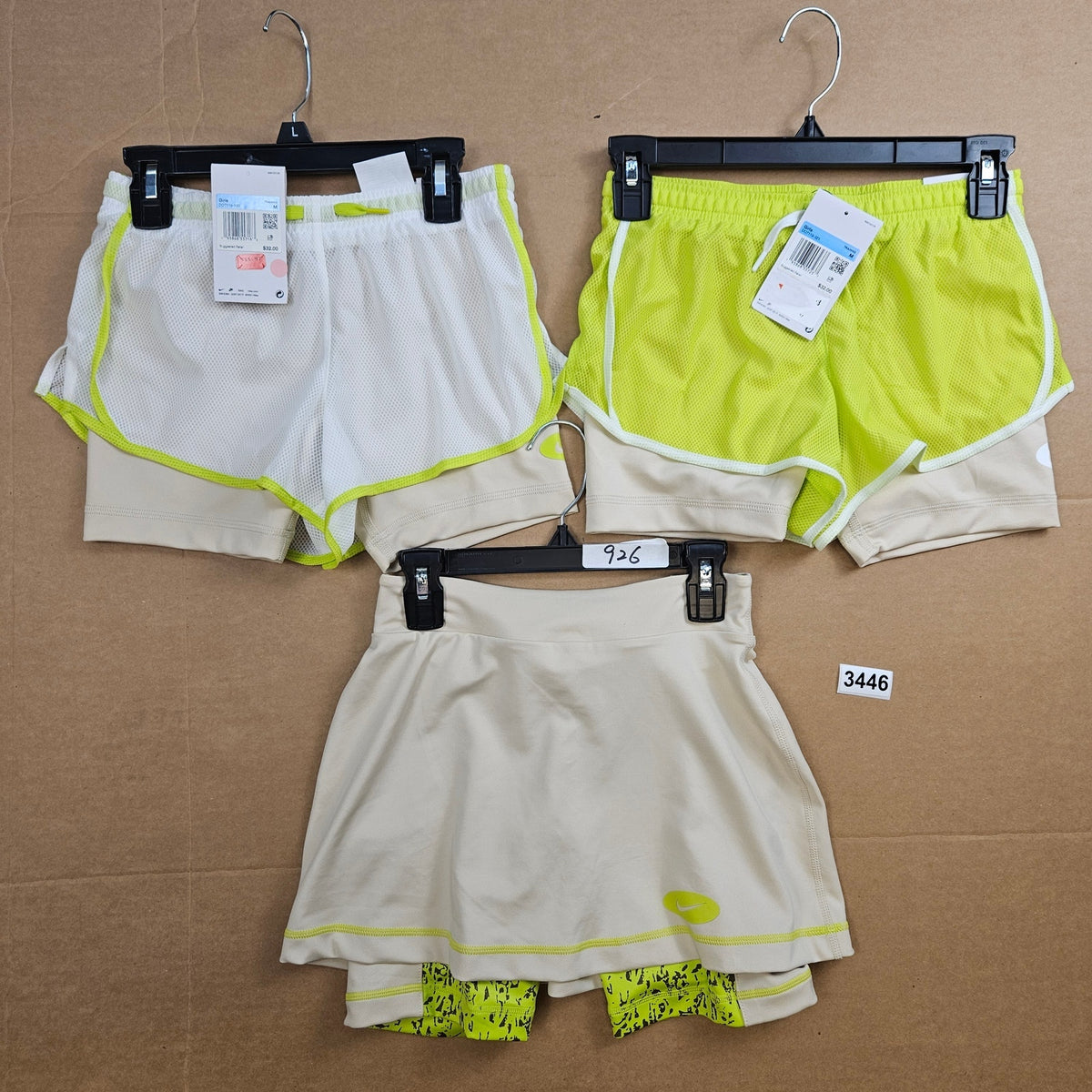 LOT OF 3 - NIKE GIRLS MEDIUM TRAINING SHORTS SKORT NWT