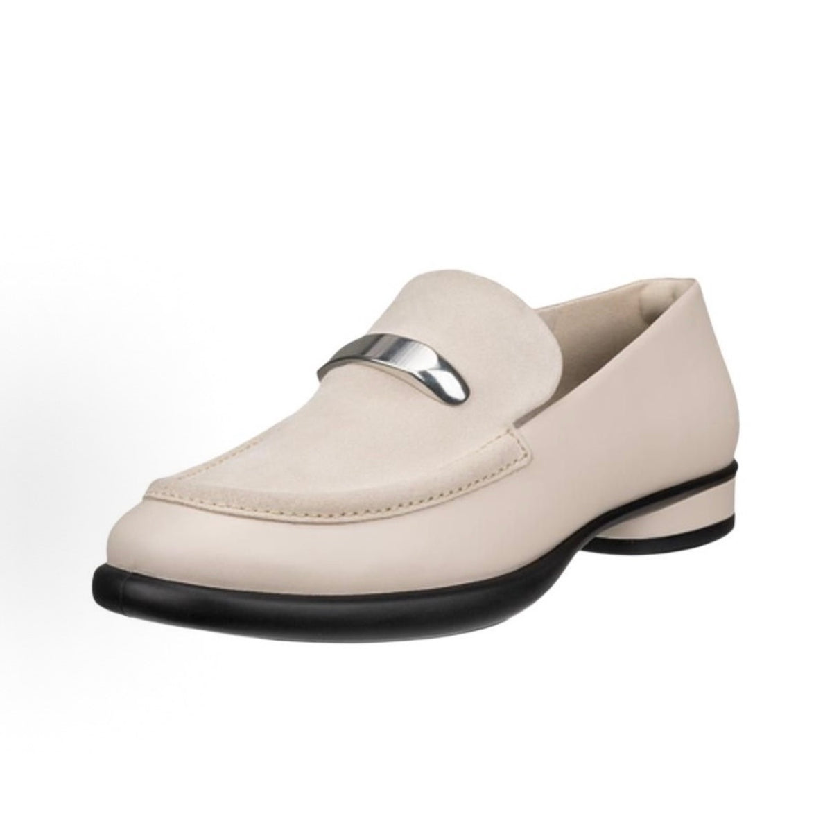 ECCO WOMEN'S 41 SCULPTED LX LIMESTONE BEIGE LEATHER LOAFER NIB 22231359113