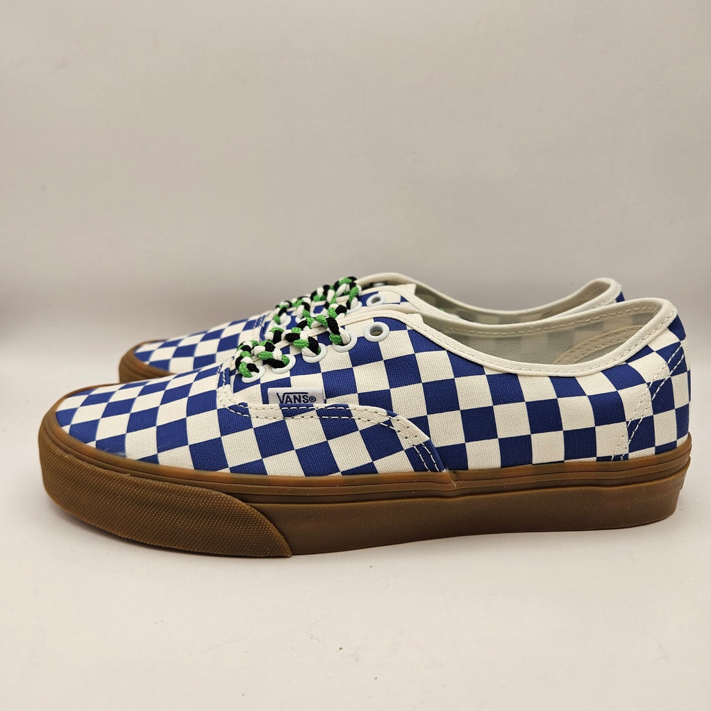 VANS WOMEN'S 9 AUTHENTIC CHECKERBOARD BLUE WHITE NWOB