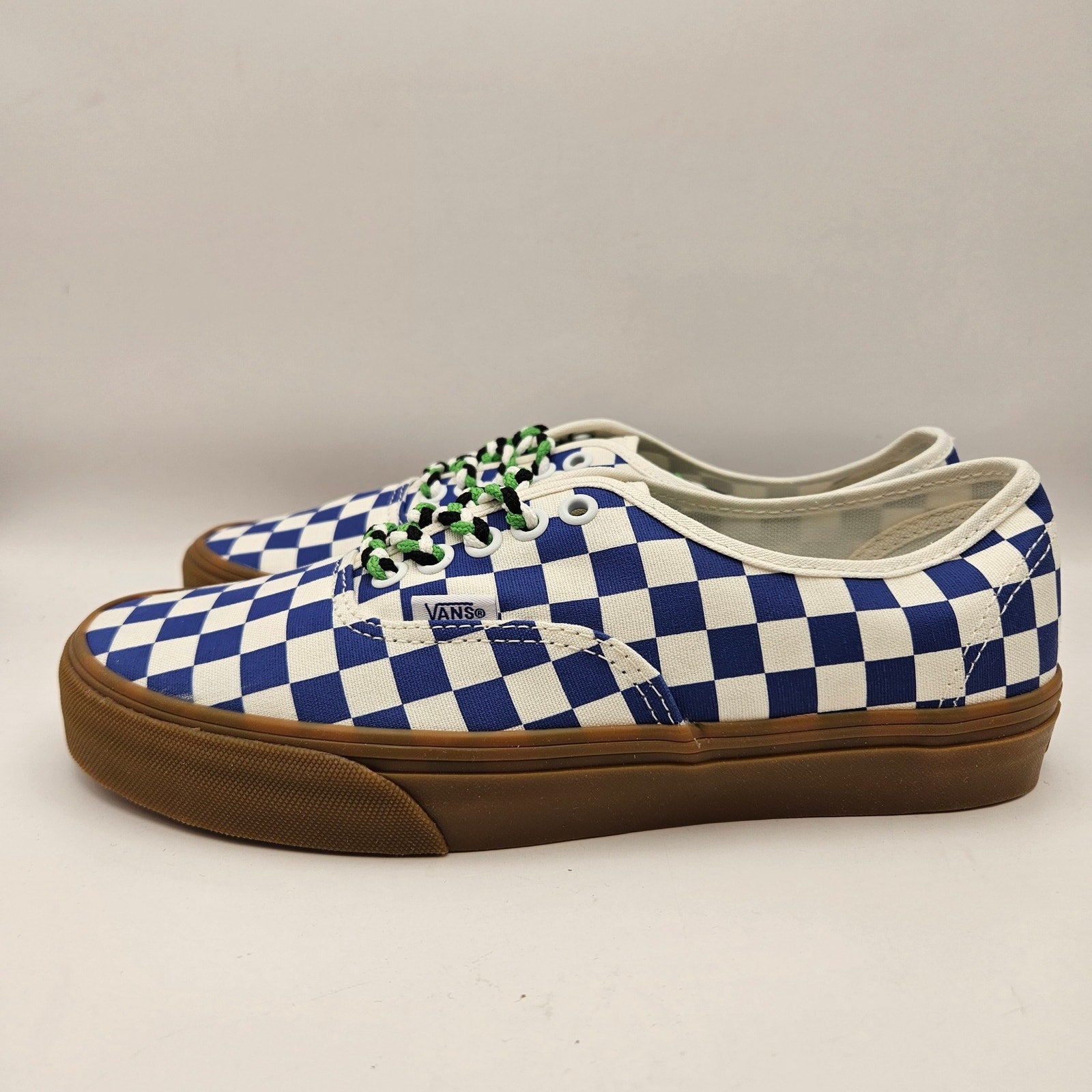 VANS WOMEN'S 9 AUTHENTIC CHECKERBOARD BLUE WHITE NWOB