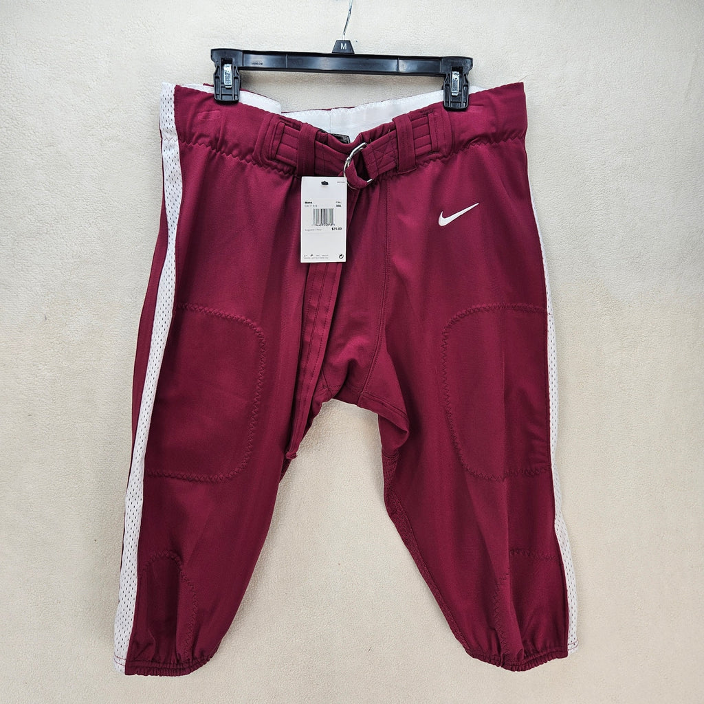 NIKE MEN'S XXL VAPOR PRO FOOTBALL PANTS MAROON WHITE CI3771-670 NWT