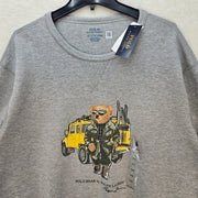 POLO RALPH LAUREN MEN'S XXL DEFENDER BEAR DOUBLE-KNIT SWEATSHIRT GRAY NWT