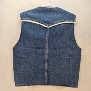LEVI'S MEN'S SMALL WESTERN DENIM SHERPA VEST NWT SKY DESERT MEDIUM WASH
